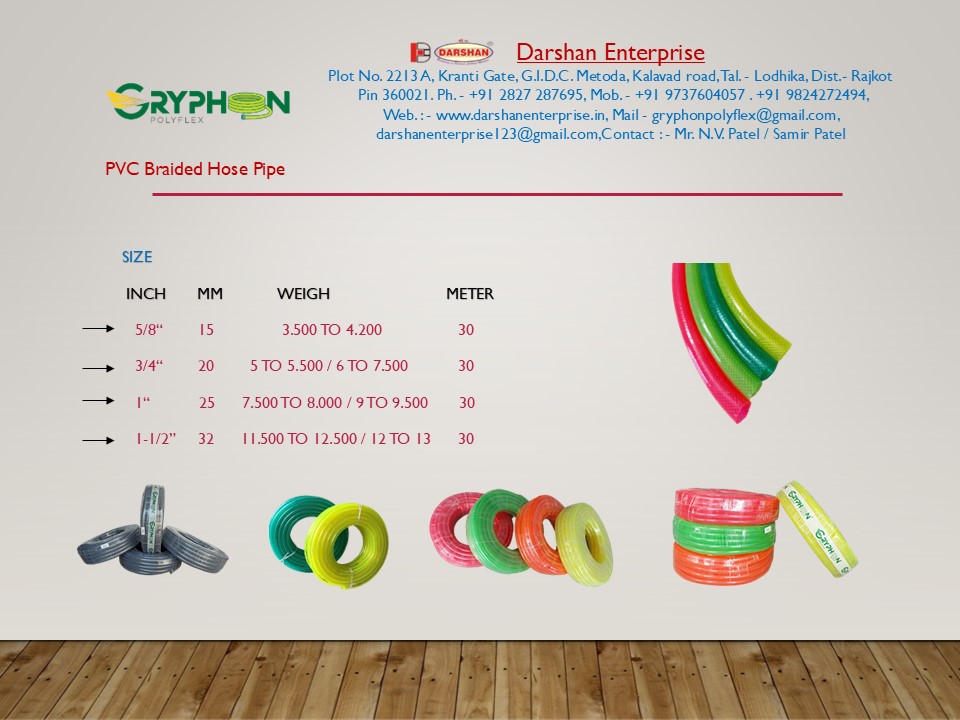  Pvc braided hose pipe